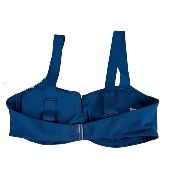 Athleta Square Neck V Bra Cup Bikini Top Dark Lapis Blue size 34 B/C NWOT - Picture 3 of 9